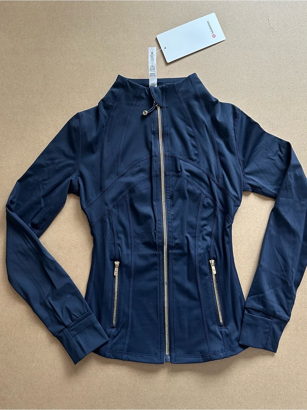 lululemon athletica Navy Fitted Zip-Up Bomber Jacket